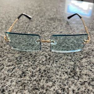 Ice blue tinted sunglasses